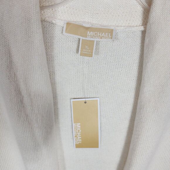 Michael Kors Cardigan Womens XL Striped Open Front Sweater Pockets Lightweight - Picture 5 of 11